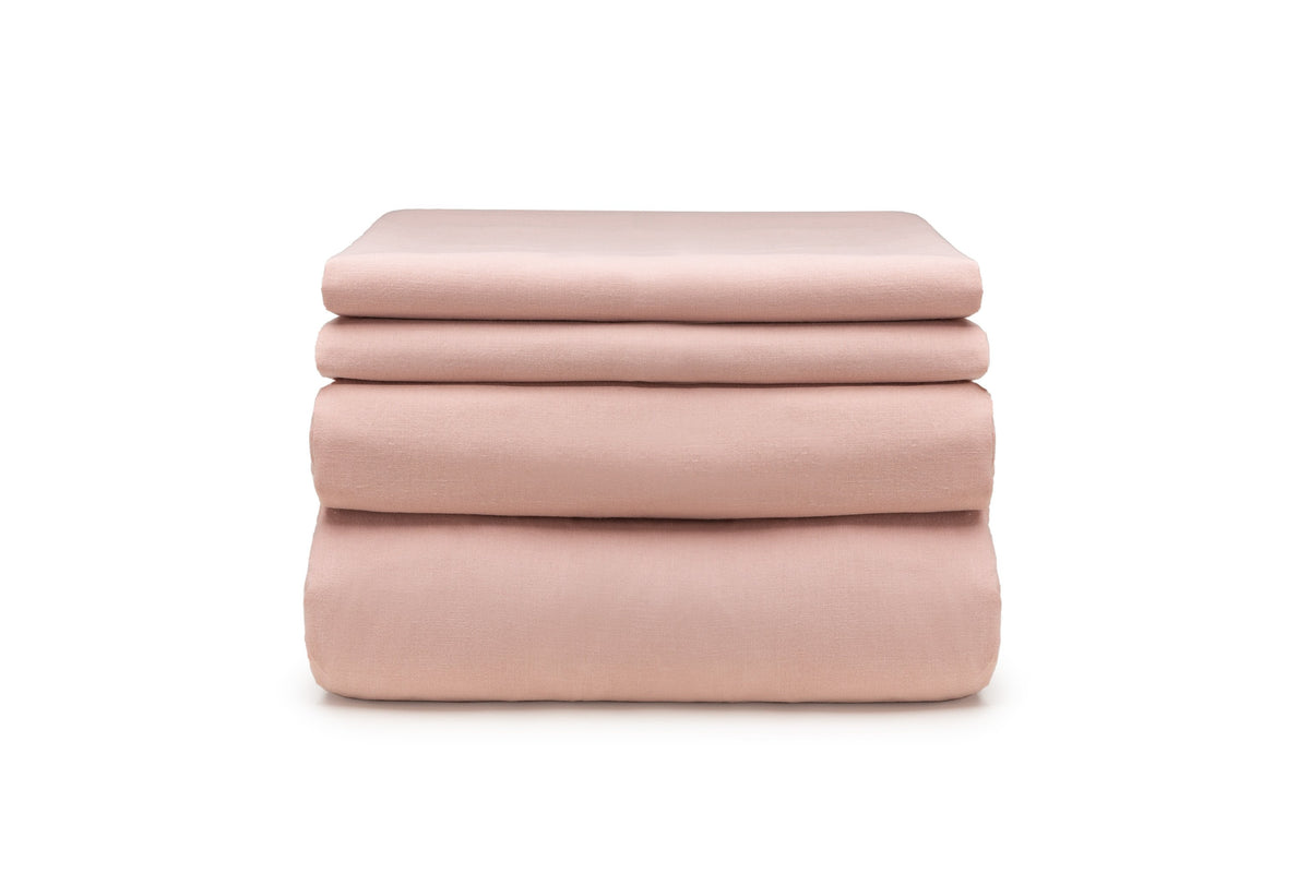 100% Cotton Solid Washed Sheet Set